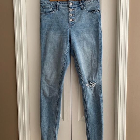 High-waisted Button-Fly Jeans - Picture 1 of 2